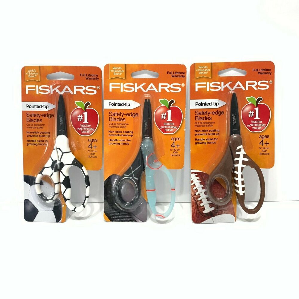 3 Pack Fiskars Safety Blades Pointed Tip Scissors